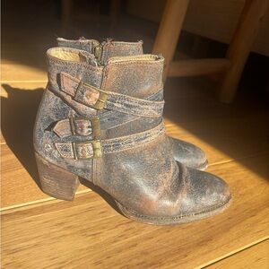 Bed Stu Begin Cobbler Distressed Brown Ankle Booties